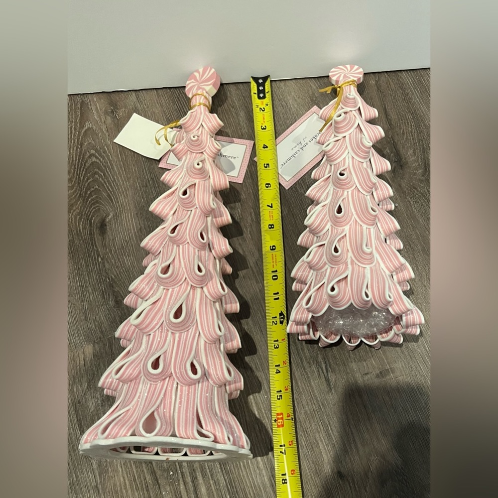 SOLD!!! Pretty Cupcakes and Cashmere Candy Striped Trees- Set of 2- NWT - Picture 4 of 6
